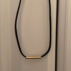 Black Choker with Gold Bar